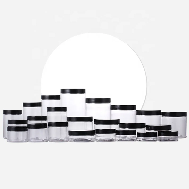 100ml 120ml 150ml 200ml 250ml 4oz 8oz Clear Plastic PET Container Food Jar with custom plastic lid metal lid