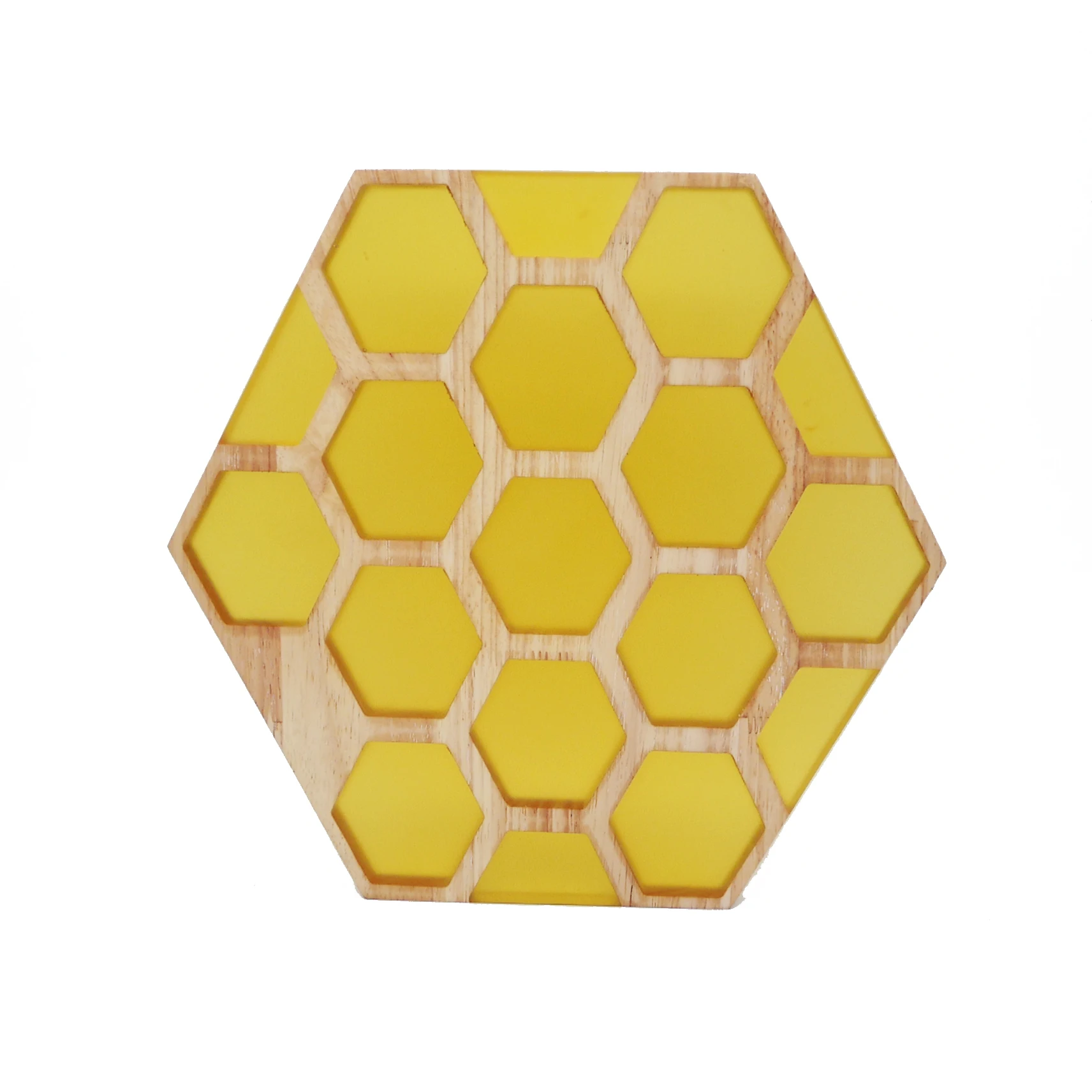 Home Decoration Hexagon Cheese Board Epoxy Resin Honeycomb Wooden Cutting Board