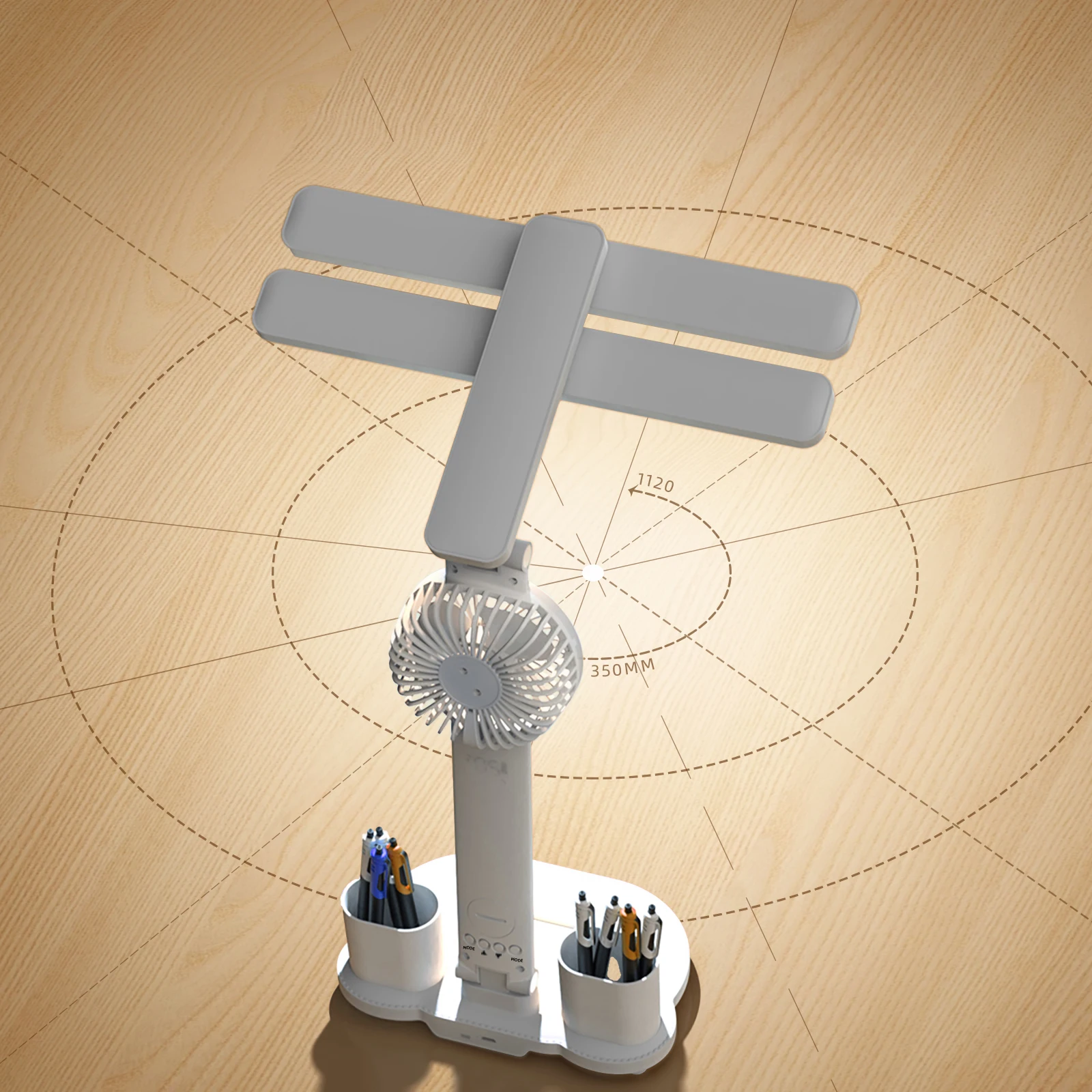 Hot selling products Folding 2024 led desk lamp multifunctional led lamp with Fan pen holder For Reading Learning