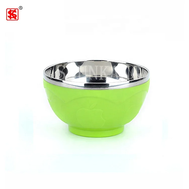 Colorful Stainless Steel Metal Soup Bowl Dinner Food Basin Mixing Bowl For Children