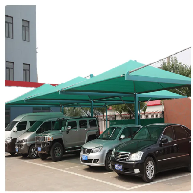 
PTFE or PVDF tensile membrane and steel fabric structure for car parking roof shade waterproof factory price 