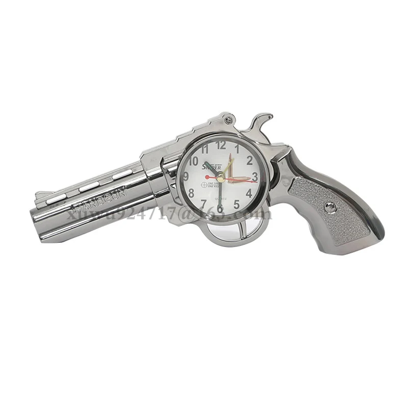Wholesale Kid Toy Home Alarm Clock Desk Decorative Alarm Clock Plastic Fumeus Missile Hand Gun Table Alarm Clock