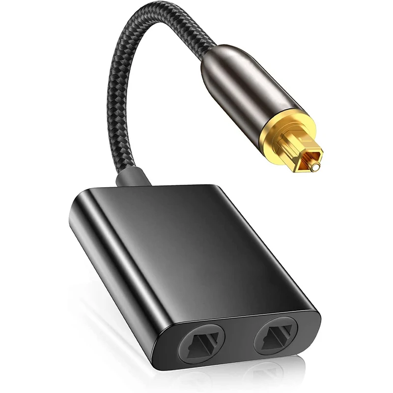 Optical Splitter 1 in 2 Out  Toslink Optical Adapter for Home Theate Fiber Optic Audio Splitter 1x2
