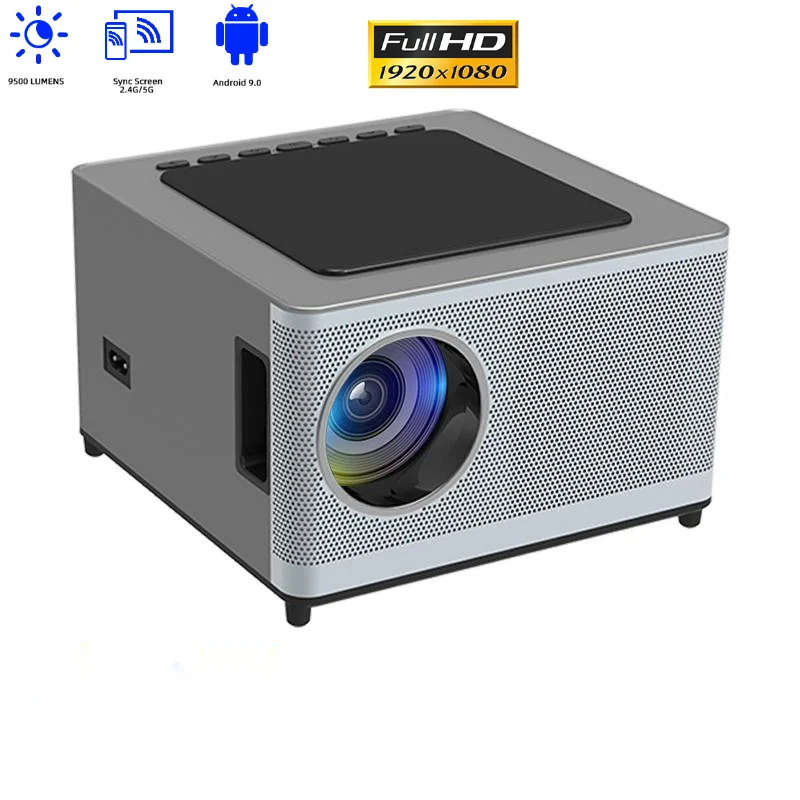 Android 9.0 smart projector Y8 supports 4K video 5G WIFI connection resolution 1920*1080 built-in wireless audio projectors