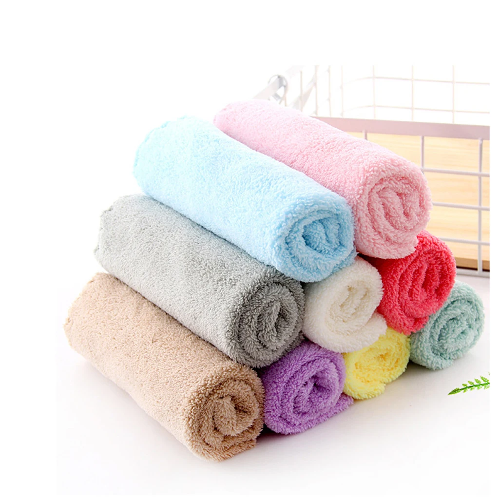 Lint-free Custom Logo 30*30cm Microfiber Kitchen Cloth Coral Fleece Towel Kitchen Dish Cloth