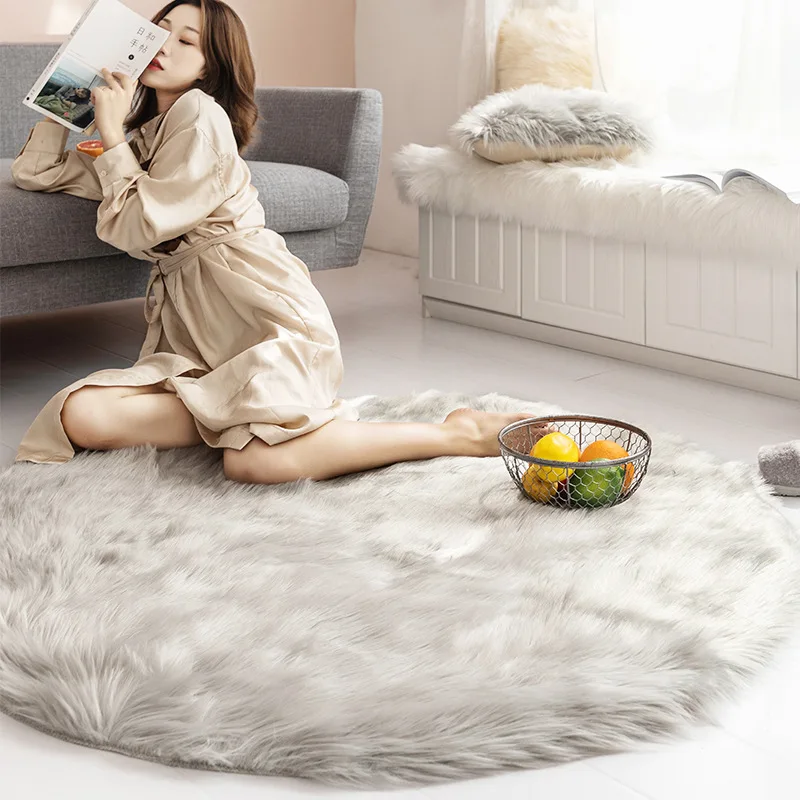 Luxury Fluffy Faux Sheepskin Area Rug Heart Shaped Rug Fuzzy Room Carpet for Home Living Room Sofa Floor Bedroom