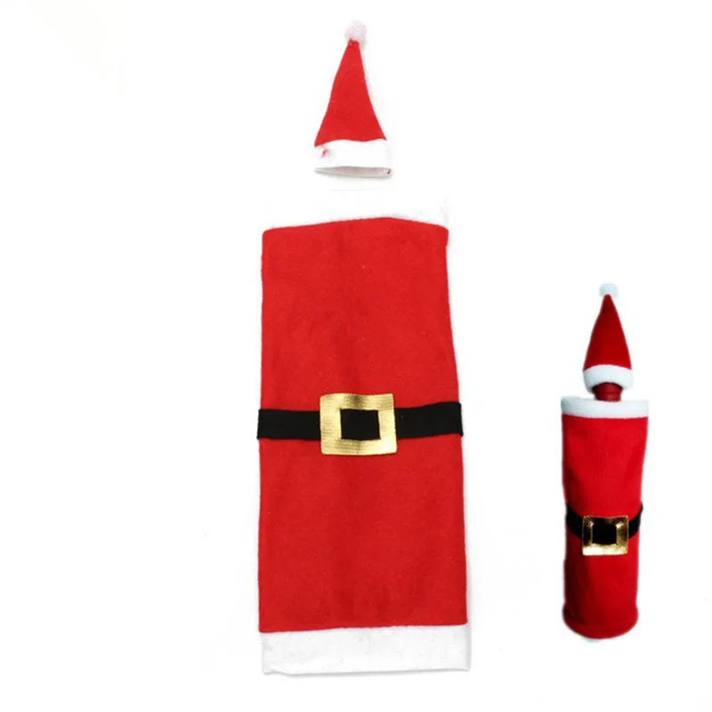 Christmas clothes wine bottle set small hat wine bottle cap Santa Claus champagne wine set Christmas gift bag