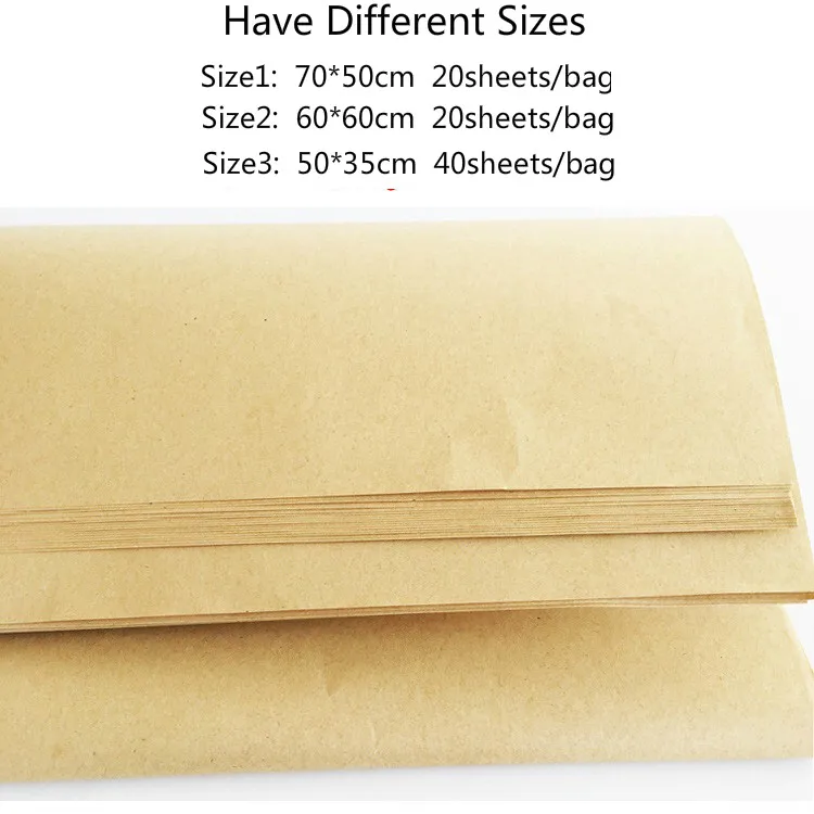  20 листов/пакет 50*70 см переработанная коричневая крафт-оберточная бумага для упаковки подарков и цветочного клатча