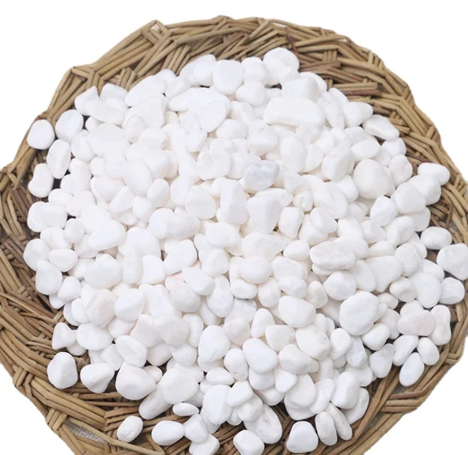 White Marble Machine Made Pebble Stone Tumbled Gravel for Walkway