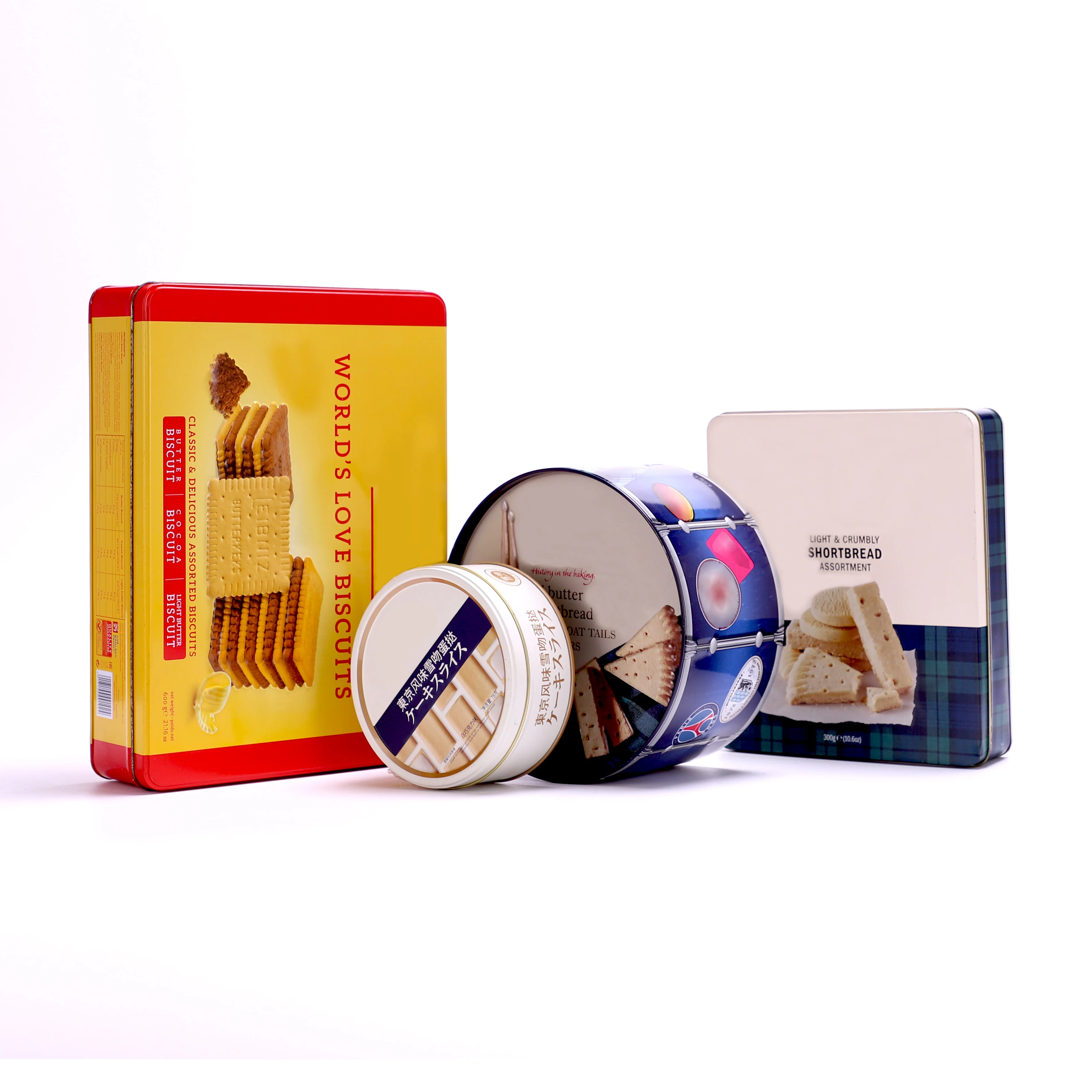 Custom logo food grade cookie biscuit tin box metal chocolate candy gift tin container