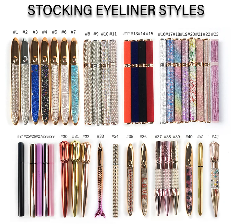 Wholesale Eyelashes eyeliner pencil custom logo adhesive lash glue pen and brown mini liquid waterproof lash eyeliner glue pen