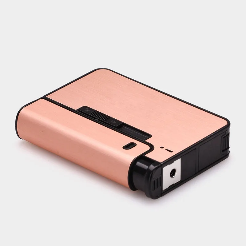 2023 Hot Wholesale Supply Focus Automatic Cigarette Case Lighter Cigarette Case