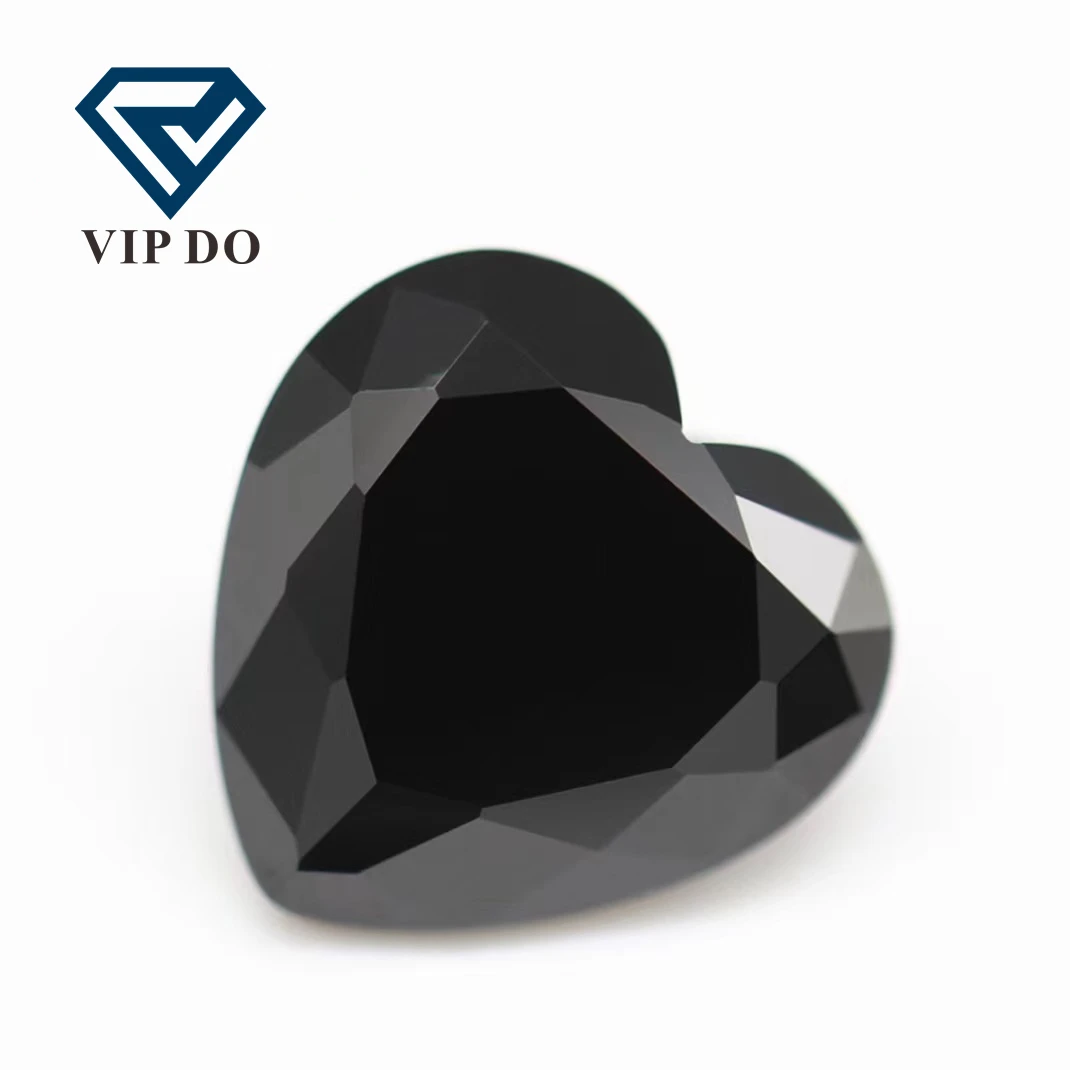 wuzhou factory direct heart faceted cut moissanite loose diamonds GRA Certificate black carat moissanite loose gemstones