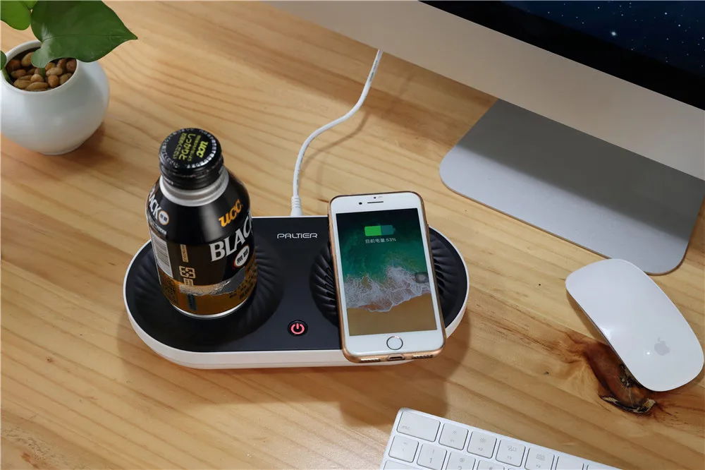 2019 HOT products Peltier cooler: Desktop smart cup with QI wireless charger