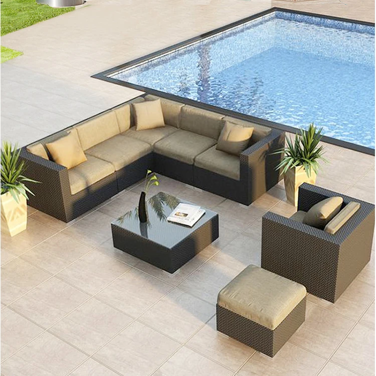 Modern outdoor Garden rattan sofa set ratan garden wicker patio set hotel patio furniture patio furniture lounger