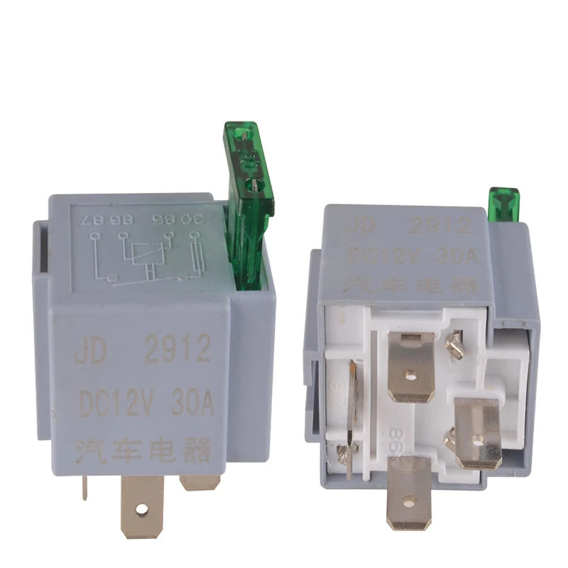 Automotive Car Relay 28x28x25.5mm 30A 4 Pins Universal 12V 24V 40A 60A Rated Isolation Current With Auto Fuse