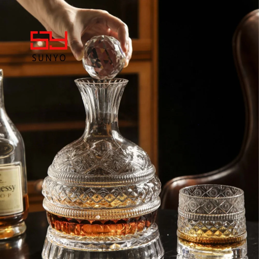 Luxcury Style Decanter Sets Top Grade Iceberg Professional Whiskey  Glass Crystal Wine Whiskey Decanters