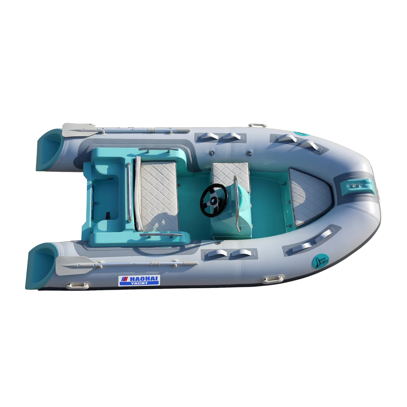 12ft Fiberglass Center Console Fishing Boat Hypalon Rib for Drifting Outdoors