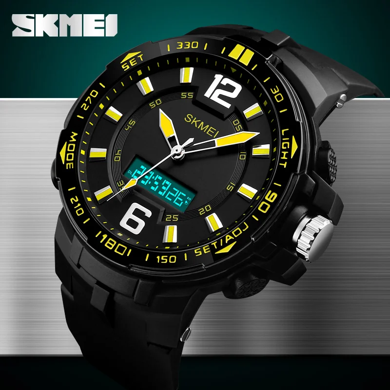 Новый дизайн Skmei 1273 5atm водонепроницаемые аналоговые цифровые спортивные часы для мужчин