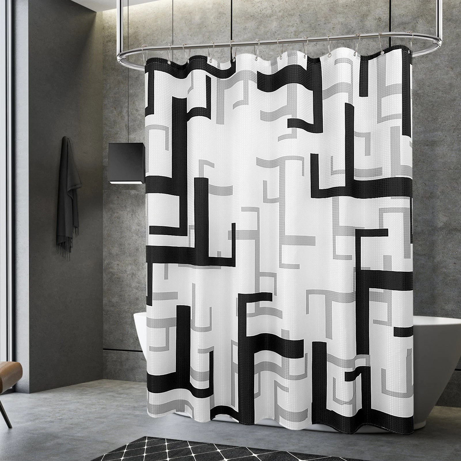 36*72 дюймов, 100% полиэстер, качественная черная занавеска для душа в ванную комнату