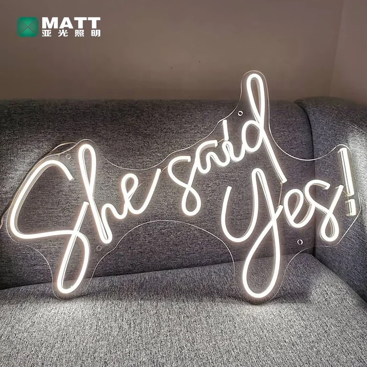 Custom Wedding Neon Sign She Said Yes Led Letters Neon Lights Outdoor Sign for Wall Window Hanging Party Events Wedding Decor