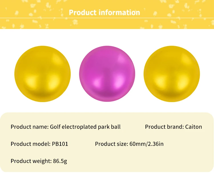 2024 Caiton  New Electroplated Golf Park Balls Golf Balls For Park Golf Balls Custom Logo