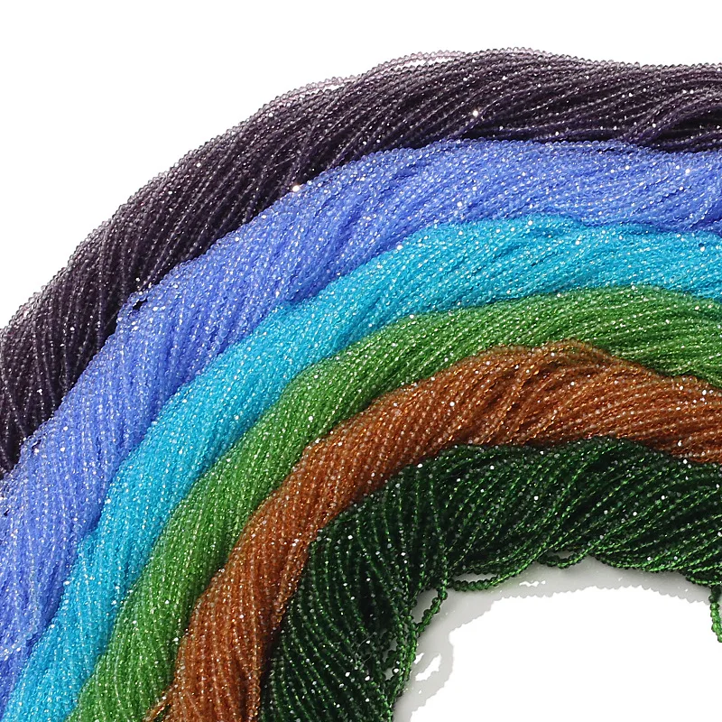 1mm Rondelle Faceted Glass beads Multi Color New Colors Crystal Lampwork Glass Rondelle Beads Wholesale