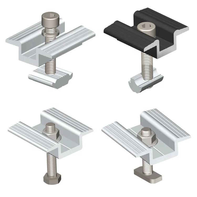 Mid clamp  solar  rail mounting bracket panels solar aluminum solar panel roof mount system