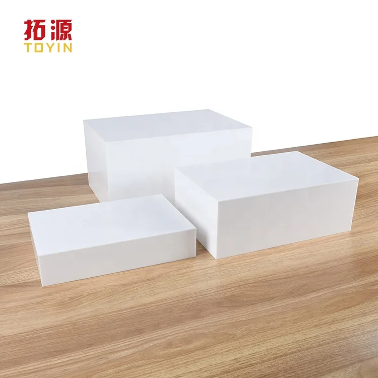 In stock Set of 3 piece Acrylic Food Display Buffet Riser Acrylic Riser Stand Food Pedestal Box Display