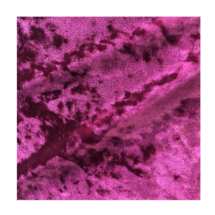 KS polyester spandex knitted warp 4 way stretch crushed ice velvet dress fabric with for clothing