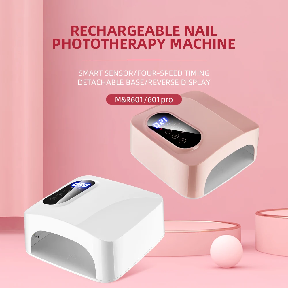 New Rechargeable Nail Lamp 72W Wireless Touch LCD Display Intelligent Sensor Gel Curing Lamp