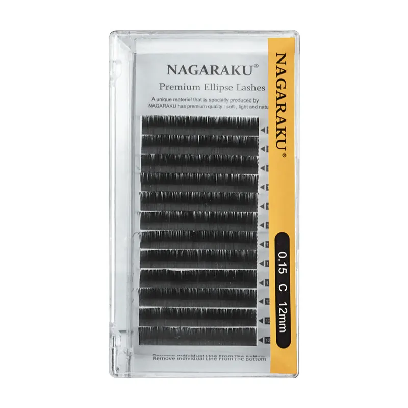 NAGARAKU Flat Ellipse Eyelashes Split Tips Shaped Soft Natural Light Magnetic Lashes Matte color Gray Eyelash