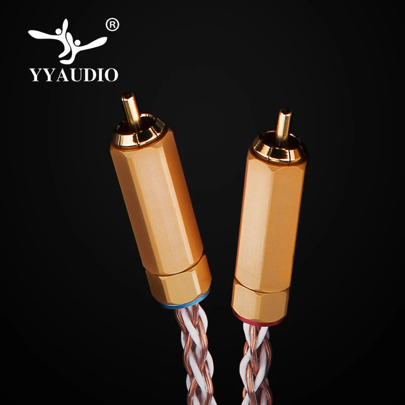 YYAUDIO 7N OCC Silver and Copper Hifi RCA Cable Hi-end 2RCA Male to Male Interconnect Cable 1m 2m 3m 5m