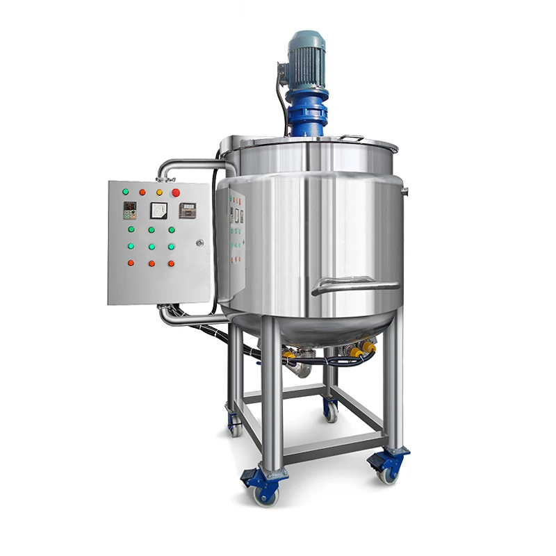 Hot sale industrial stainless steel 500L 1000L 2000L liquid cream tea juice syrup shampoo heating mixing tank mixer machine