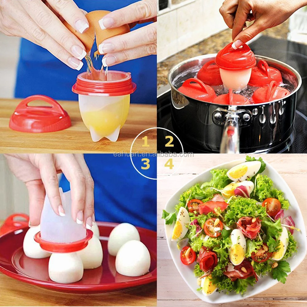 Best selling kitchen gadgets spiral egg holder silicone steamer silicone egg boiler with custom logo