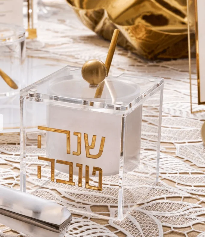 Jay YI прозрачные акриловые продукты Judaica люцитовая чаша для меда люцит Иудаика блюдо