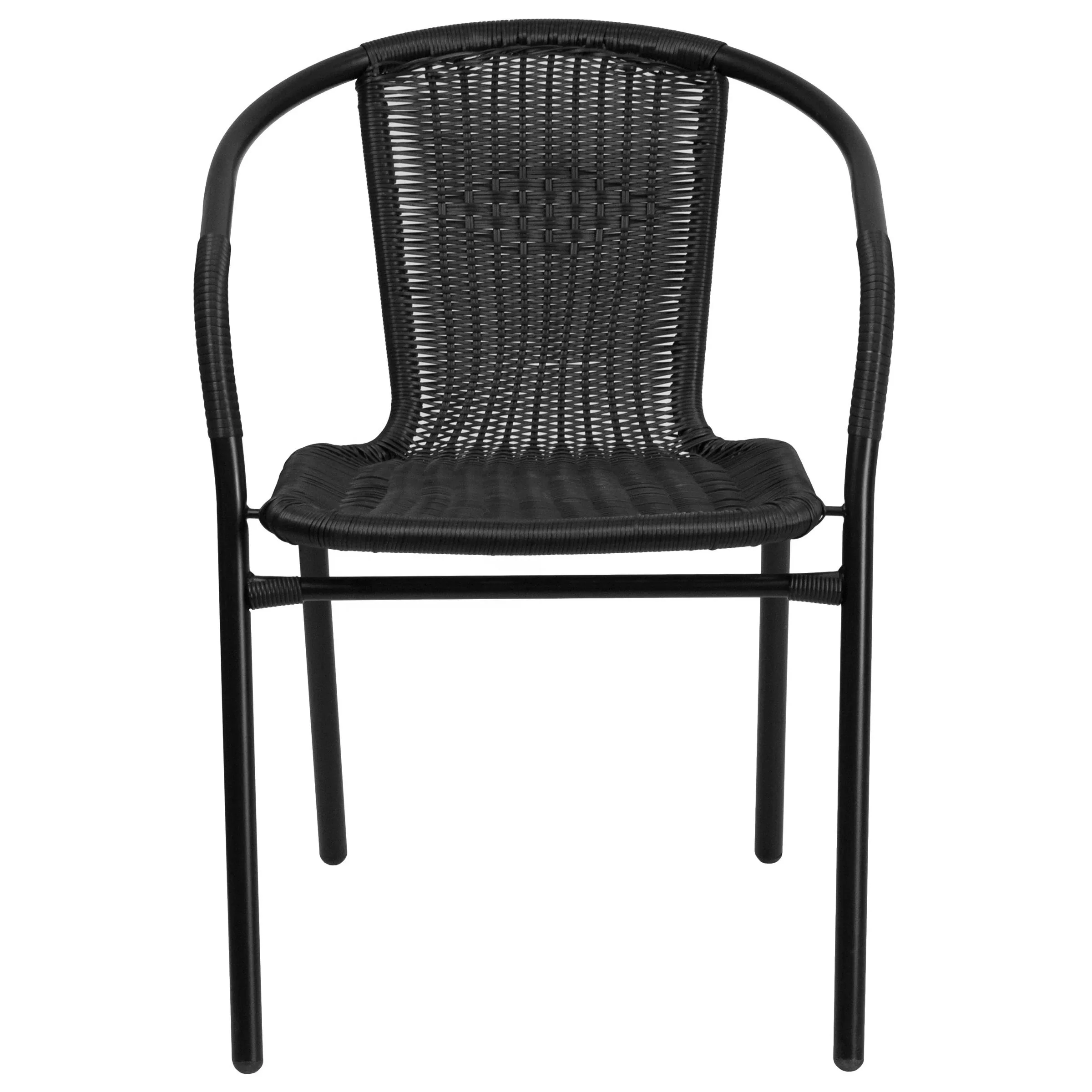 Outdoor Aluminum Patio Chair French Bistro Dining Rattan Chairs Furniture Outdoor  Stacking Chair