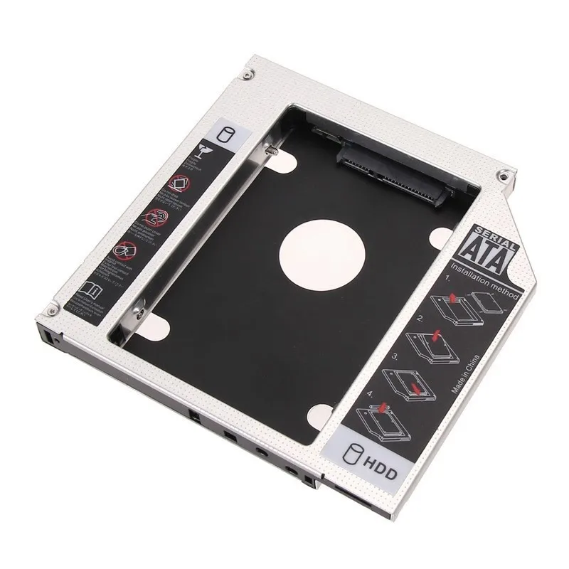 aluminum 9.5mm sata3 SSD hard drive Adapter cd/dvd-rom optical bay laptop second HDD Caddy tray