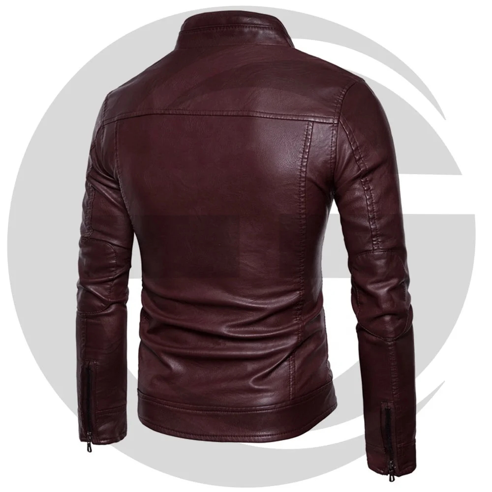 Men Slim Fit Leather Jacket Wholesale Plus Size Men Leather Jacket