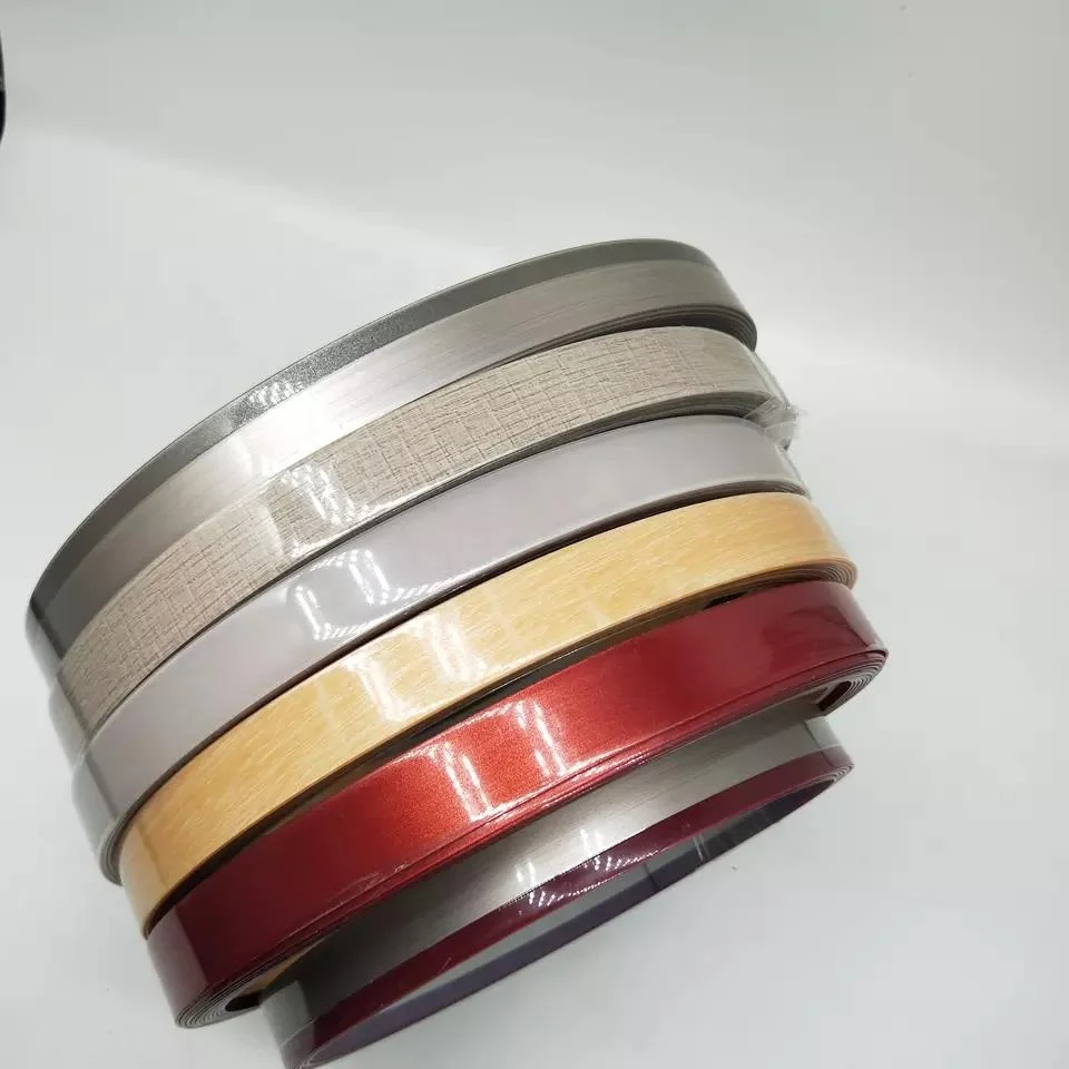 Metallic Brushed Golden Aluminum Chrome Gold Silver Pvc Edge Banding Tape Trim Strip