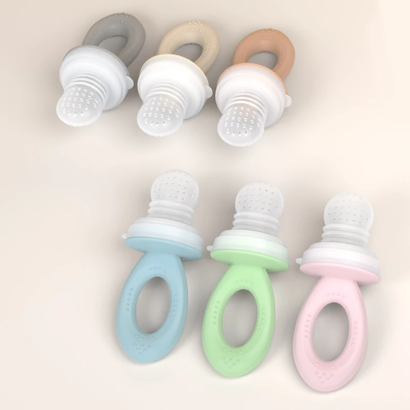 Silicone Fruit Baby Feeder Teether Nipple Fresh Fruit Food Pacifier with Nibble Features for Tooth Development