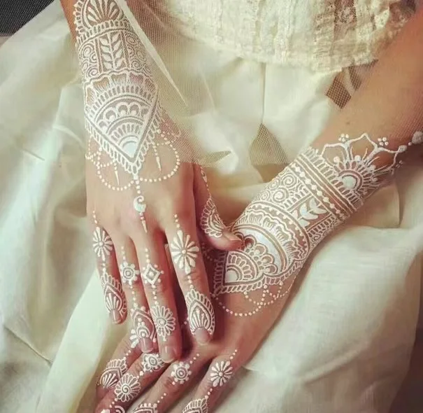 Wholesale Sexy White Laces Arm Chest Temporary Tattoo Stickers Waterproof  Fake Tattoo for Woman