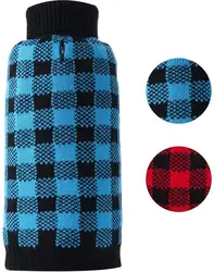 Warm Cute Pet Puppy Jumper Blue Plaid Knitwear Apparel pet sweater dog clothes Pet Dog Sweater