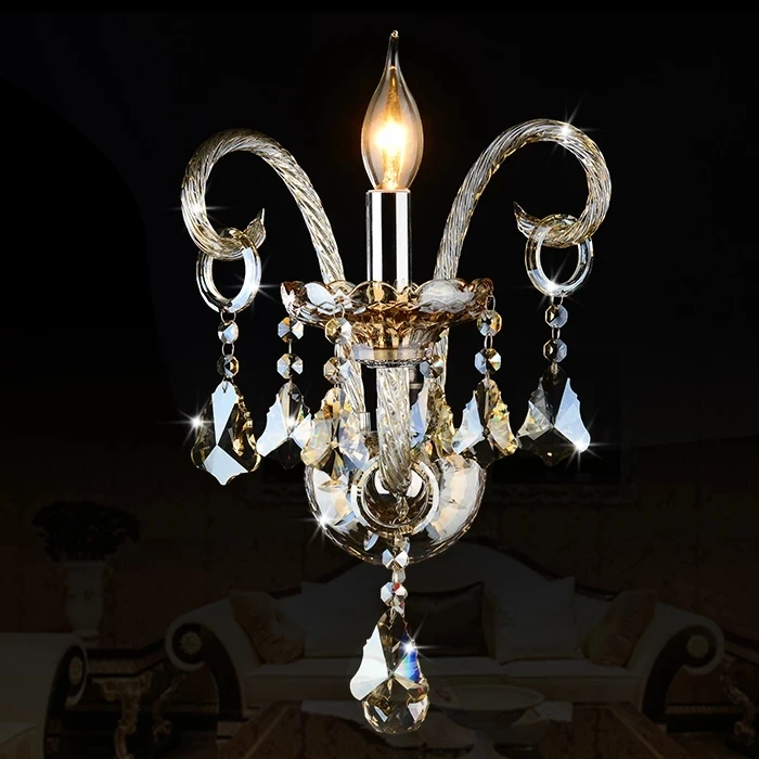 Newly design modern indoor decorative luxury room crystal wall light