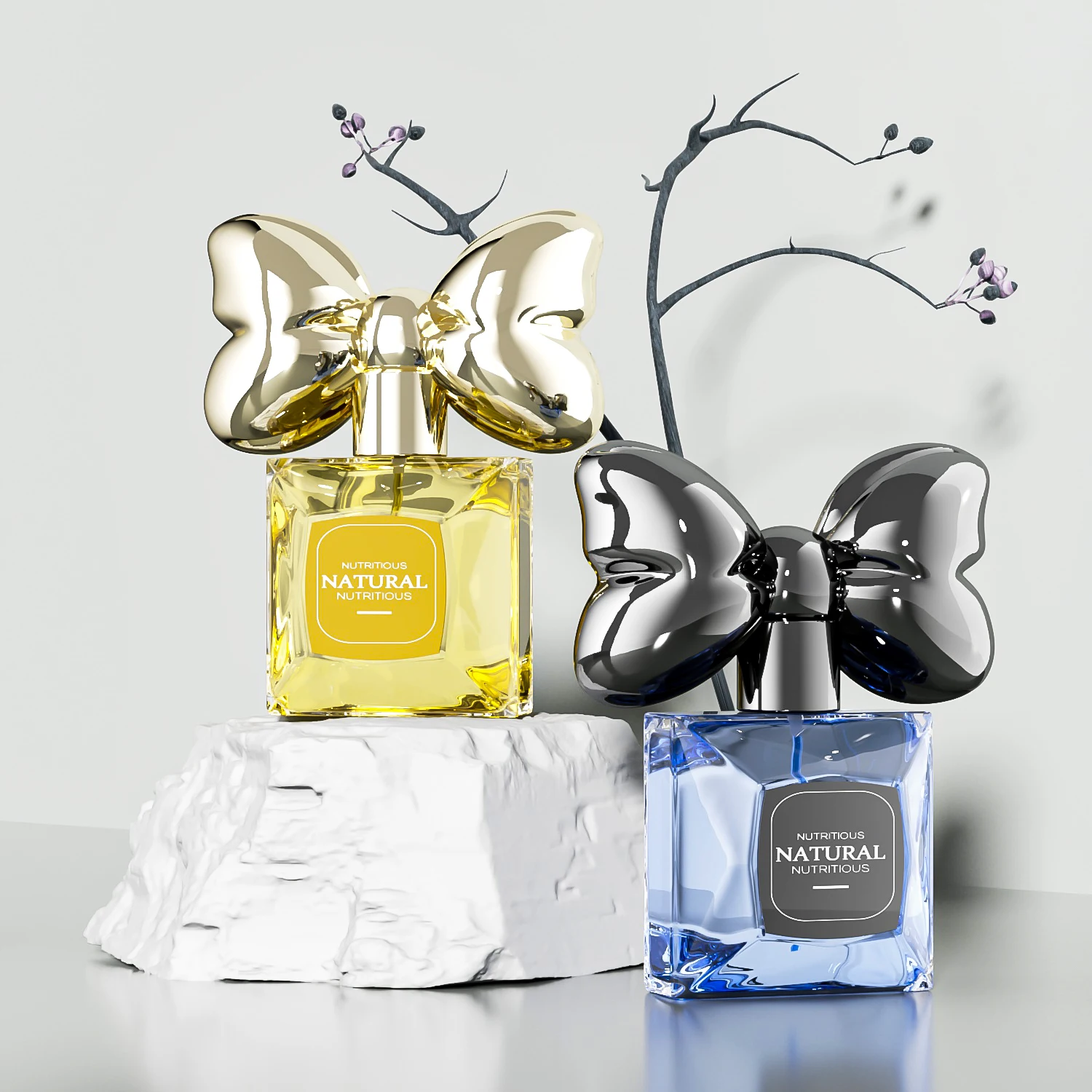 High quality clear fragrance parfum bottle packaging 50ml 100ml glass spray perfume bottle with cap