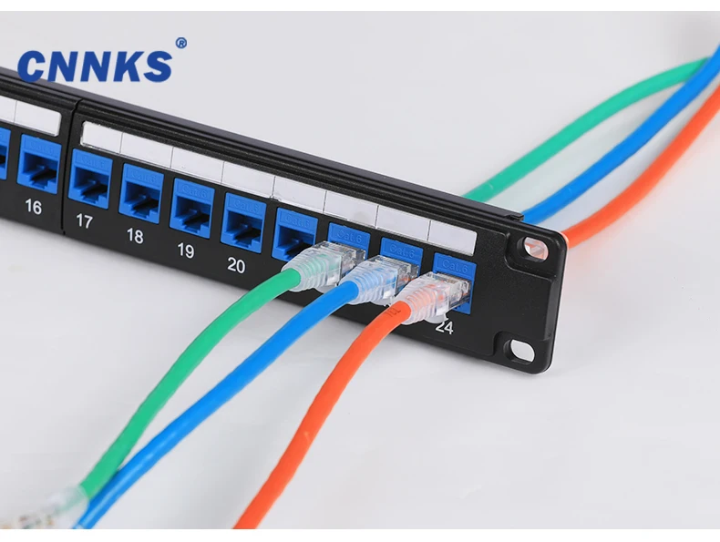 Неэкранированный 24 порта проходной Cat6 патч-панель с UTP Cat6 Inline-переходник Keystone