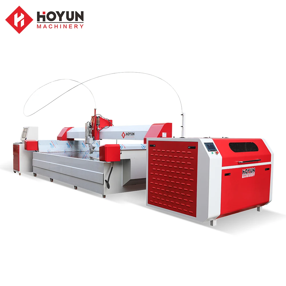 Hoyun 5 Axis high pressure waterjet for marble tile waterjet Cutting stone cnc router machine