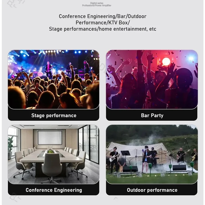 4*1200W Professional Digital Amplifier High-power Pure Rear Stage KTV Stage D-Class Sound Equipment/Amplifiers/Speakers