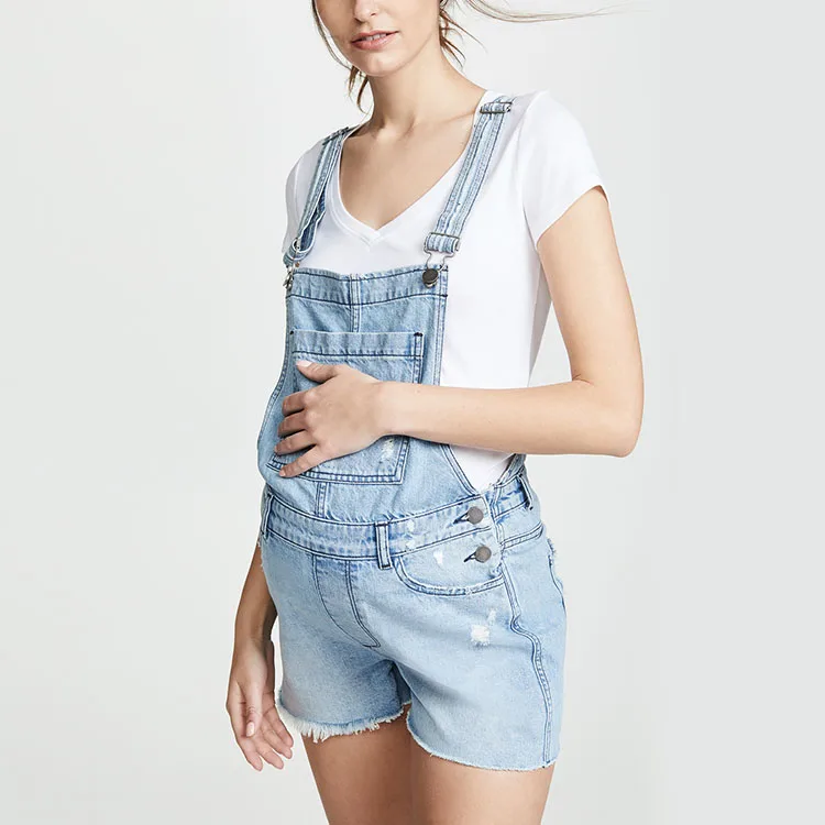 Maternity denim overalls in blue