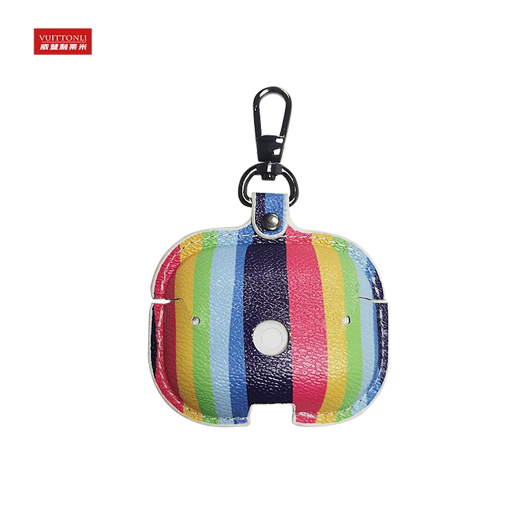 Wholesale Price Sale Color Stripe Leather Pro Case For Earpod Airpod 1 /2 /3 /Pro